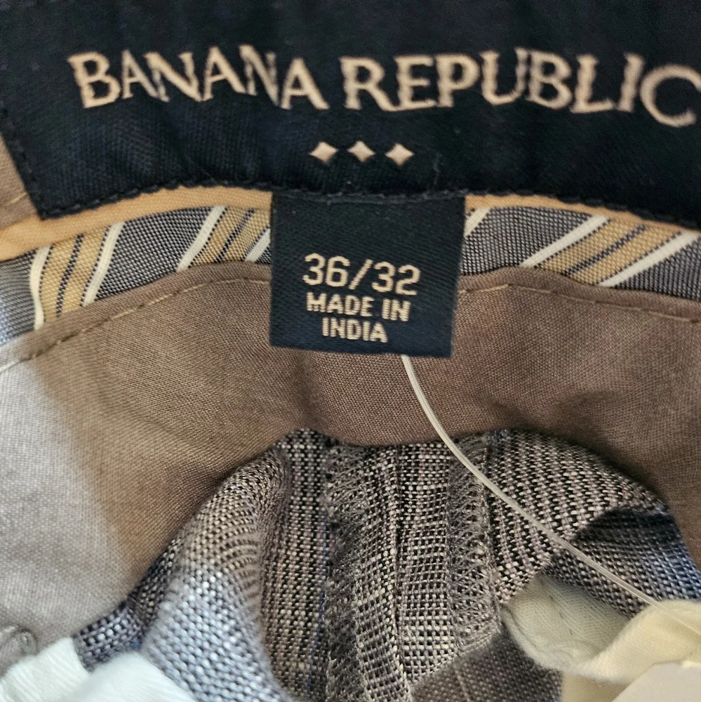 Banana Republic Men's Gray Pin Striped Pants W Hint Of Blues NWT 36/32